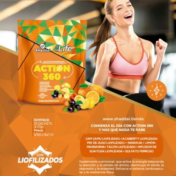 ACTION 360 ENERGIZANTE LIOFILIZADO - Imagen 2