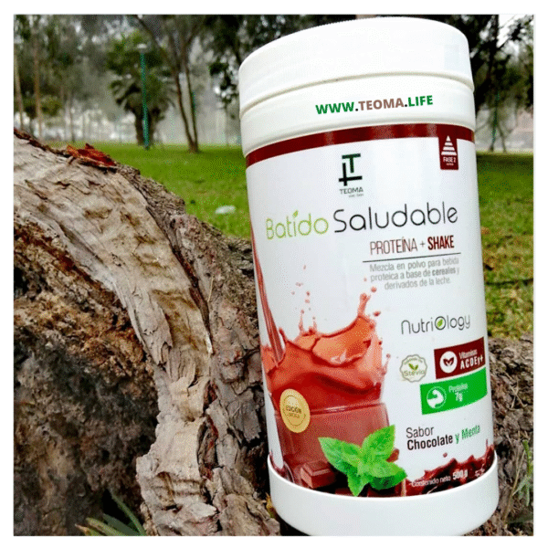 BATIDO SALUDABLE Chocolate y Menta Frasco de 500 gramos - Imagen 3
